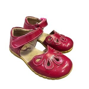 Livie & Luca Red Patent Leather Butterfly Cutout Mary Jane Shoes Toddler Size 11